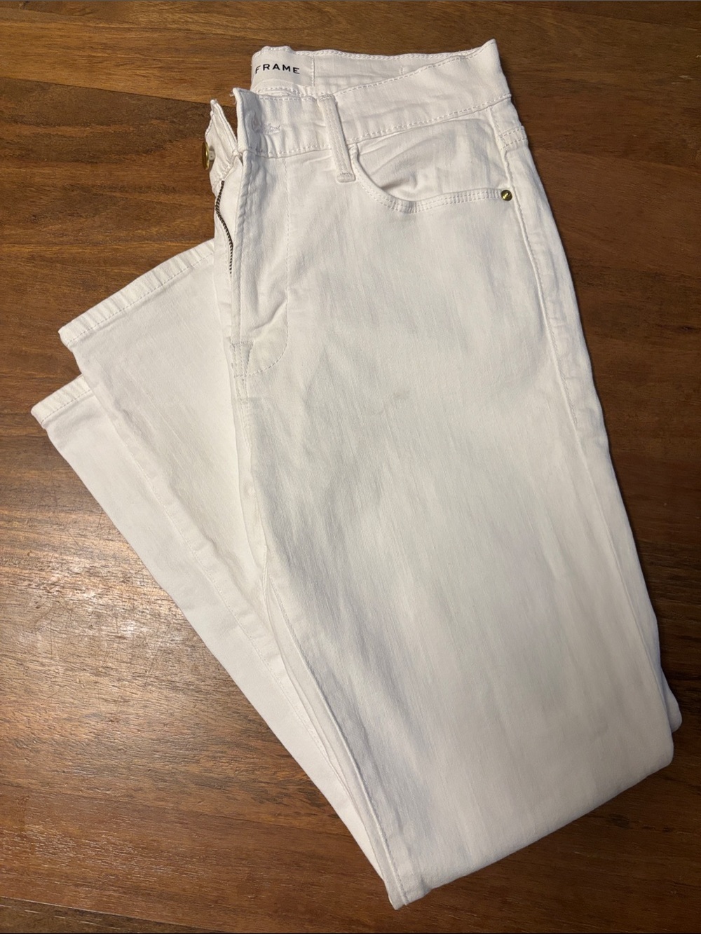 Frame Denim White Straight Jeans
